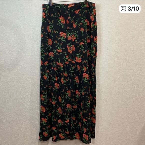 ModCloth Emphasis on Effortless Buttoned Floral Print Maxi Skirt L - Picture 3 of 10